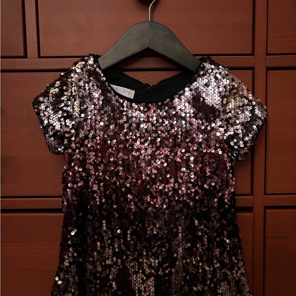 Iris & Ivy Sequin Dress - Black, Pink, and Gold